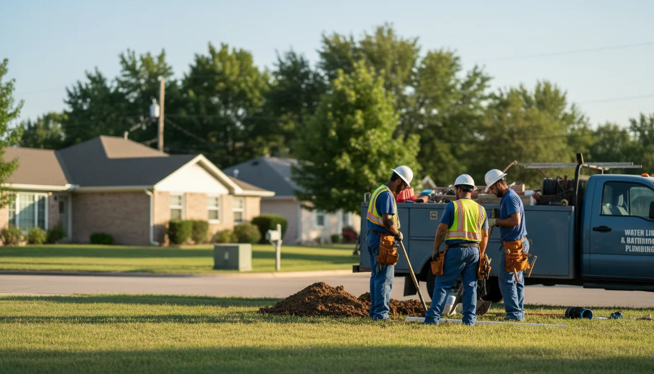 Residential water line and bathroom plumbing service in Downsville, LA